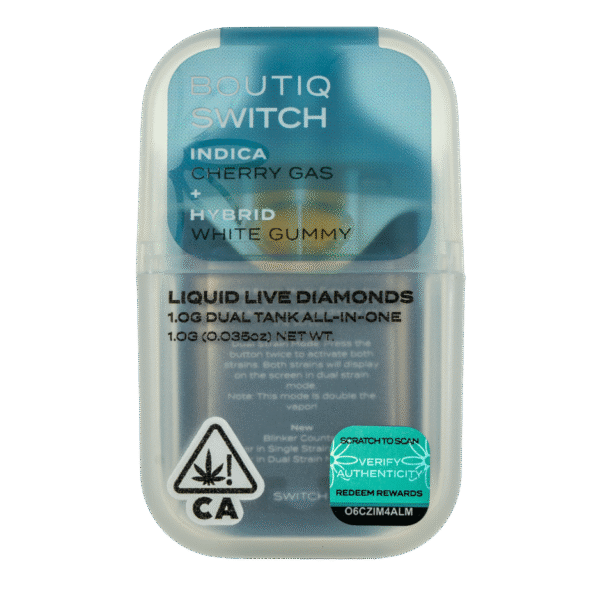 Boutiq Switch | Cherry Gas x White Gummy | 1g Dual Tank Disposable | Liquid Live Diamonds