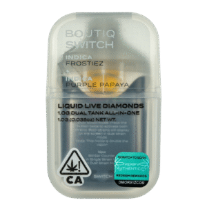 Boutiq Switch | Frostiez x Purple Papaya | 1g Dual Tank Disposable | Liquid Live Diamonds