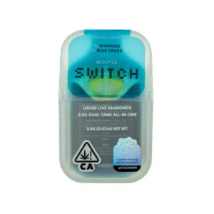Boutiq Switch Glow Dual Tank Disposable – Warhead × Blue Crack | 2g Liquid Live Diamonds | Glow-in-the-Dark Vape