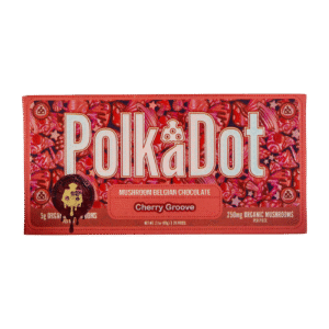 PolkaDot Cherry Groove | 5g Mushroom Belgian Chocolate Bar | 250mg Per Piece