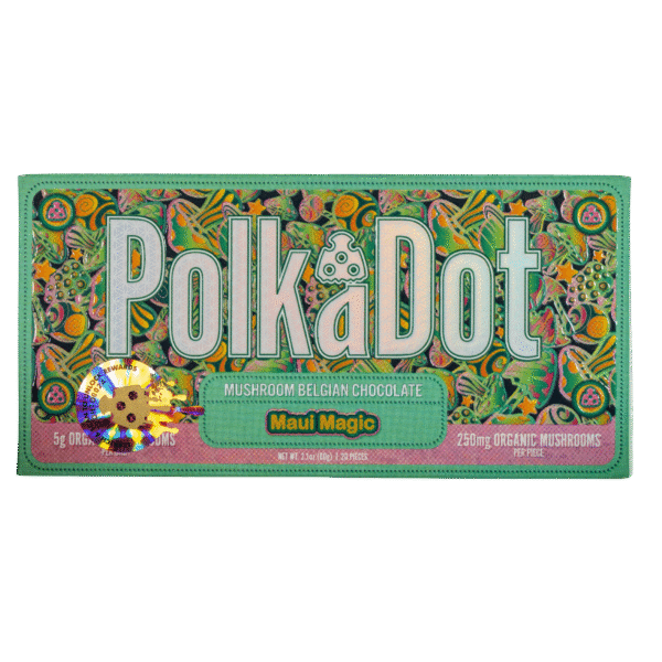 PolkaDot Maui Magic | 5g Mushroom Belgian Chocolate Bar | 250mg Per Piece