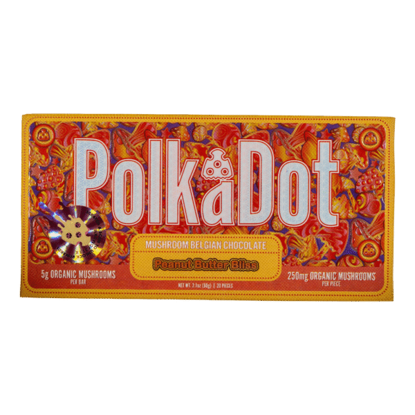 PolkaDot Peanut Butter Bliss | 5g Mushroom Belgian Chocolate Bar | 250mg Per Piece