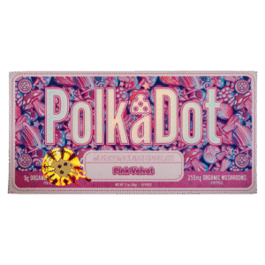 PolkaDot Pink Velvet | 5g Mushroom Belgian Chocolate Bar | 250mg Per Piece