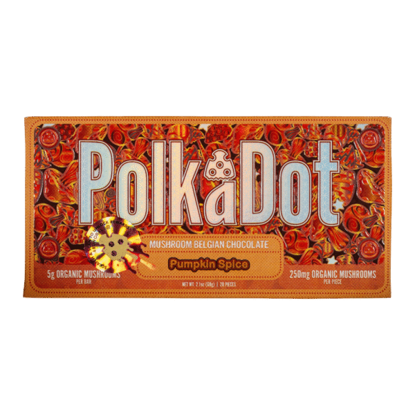 PolkaDot Pumpkin Spice | 5g Mushroom Belgian Chocolate Bar | 250mg Per Piece